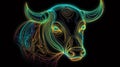 Taurus zodiac sign, Bull horoscope astrology wallpaper background illustration, art, Generative AI Royalty Free Stock Photo
