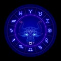 Taurus zodiac sign, horoscope symbol, vector illustration Royalty Free Stock Photo