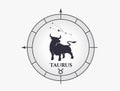 taurus zodiac sign and constellation. astrology and horoscope symbol. vector image Royalty Free Stock Photo