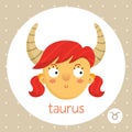Taurus zodiac sign, girl with horns Royalty Free Stock Photo