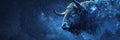 Taurus Zodiac Sign, Horoscope Symbol, Magic Astrology Bull, Taurus in Fantastic Night Sky Royalty Free Stock Photo