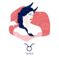 Taurus zodiac sign. The symbol of the astrological horoscope. Royalty Free Stock Photo