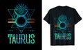 Taurus Zodiac Sign T shirt Design Vector Illustration Royalty Free Stock Photo