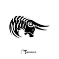 Taurus Zodiac Sign tattoo style Royalty Free Stock Photo