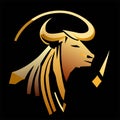 Taurus zodiac sign, vector illustration isolated on black background. AI Generated Royalty Free Stock Photo