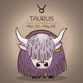 Taurus zodiac sign in vector for vintage retro horoscope design