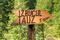 Tauz karst spring direction sign Royalty Free Stock Photo