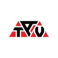 TAV triangle letter logo design with triangle shape. TAV triangle logo design monogram. TAV triangle vector logo template with red Royalty Free Stock Photo