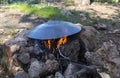A Tava, Campfire Baking Instrument Royalty Free Stock Photo