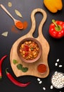 Tavce gravce - a Macedonian dish is also a vegan dish. on a black background Royalty Free Stock Photo
