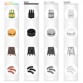 Tavern, food, Recreation and other web icon in cartoon style.Stand, tree, sausages, icons in set collection. Royalty Free Stock Photo