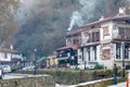 Tavern on the river bank in the town of Melnik, Bulgaria Royalty Free Stock Photo