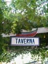 A tavern sign in Greece