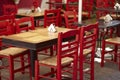 Taverna at plaka Athens, chairs and tables Royalty Free Stock Photo