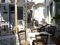 Tavernas in Naxos city, Greece Royalty Free Stock Photo