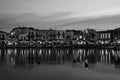 Taverns in the port of Rethymno city in the evening on the island of Crete