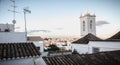 Architectural detail of the Church of Santa Maria do Castelo in Tavira, Portugal Royalty Free Stock Photo