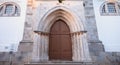 Architectural detail of the Church of Santa Maria do Castelo in Tavira, Portugal Royalty Free Stock Photo