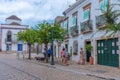 Tavira, Portugal, June 18, 2021: Commercial street of the old to Royalty Free Stock Photo