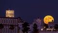 Tavira Tower and Full Moonrise Cadiz Andalusia