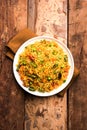 Tawa Pulao or Pulav is a popular street food from Mumbai, India Royalty Free Stock Photo