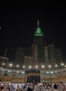 Tawaf is a ritual during Umra or Hajj when pilgrims making seven circles around The Holy Kaaba in Masjid Al Haram