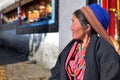 India, Tribal woman at Tawang - Torgya Festival