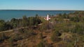 Tawas Point Lighthouse on Lake Huron, aerial