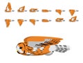 Tawny Owl Bird Flying Animation Sequence Cartoon Vector Royalty Free Stock Photo
