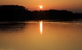 Tawny sunset at Swithland Water, Swithland Leicester