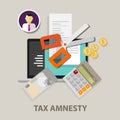 Tax amnesty, scissor illustration, government forgive taxation