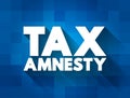 Tax Amnesty text quote, concept background