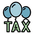 Tax balloon form icon color outline vector