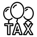 Tax balloon form icon, outline style
