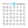 Tax benefits linear icons set