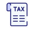 Tax bill invoice single isolated icon with dashed line style