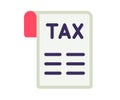 Tax bill invoice single isolated icon with flat style