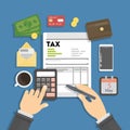 Tax calculating concept. Royalty Free Stock Photo