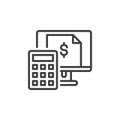 Tax calculation line icon