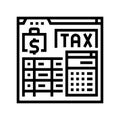 tax calculation line icon vector illustration