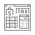 tax calculation line icon vector illustration