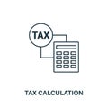 Tax Calculation outline icon. Thin line style icons from personal finance icon collection. Web design, apps, software and printing