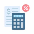 Tax Calculator icon vector image. Royalty Free Stock Photo