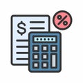 Tax Calculator icon vector image. Royalty Free Stock Photo