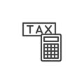 Tax calculator line icon