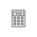 Tax calculator outline icon