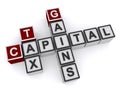 Tax And Capital Gains Spelled In Blocks