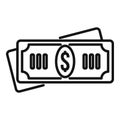 Tax cash icon, outline style Royalty Free Stock Photo