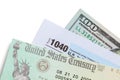 Tax Check with 1040 and Cash