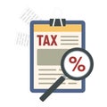 Tax checkboard icon, flat style